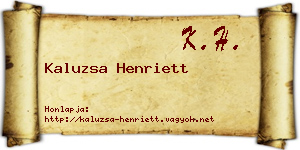 Kaluzsa Henriett névjegykártya